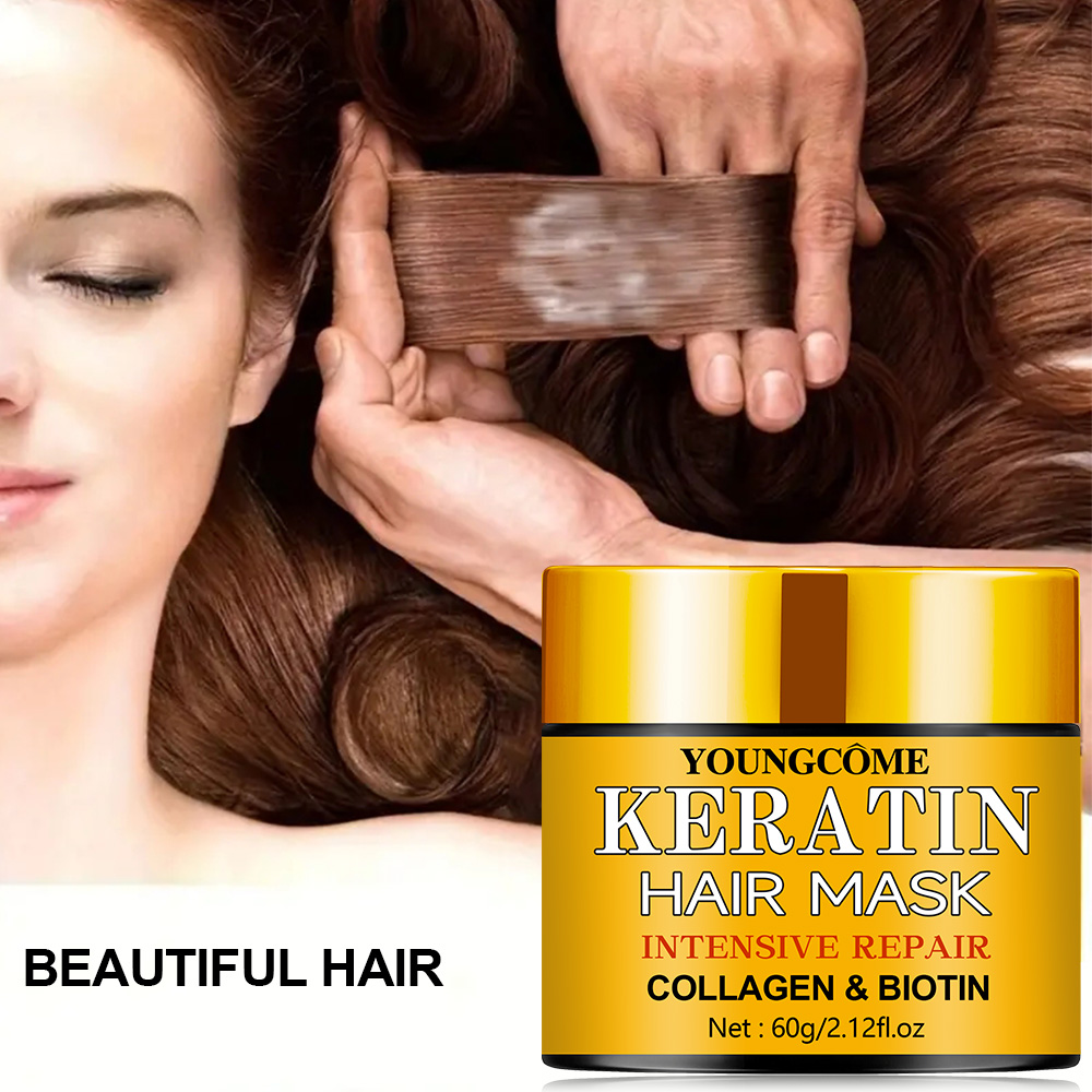 Hair Care Collagen - ผมซ่อมแซม Hair Mask น้ํามันหอมระเหยบํารุงสําหรับไบโอตินแห้งเสียคอลลาเจน Keratin Treatment