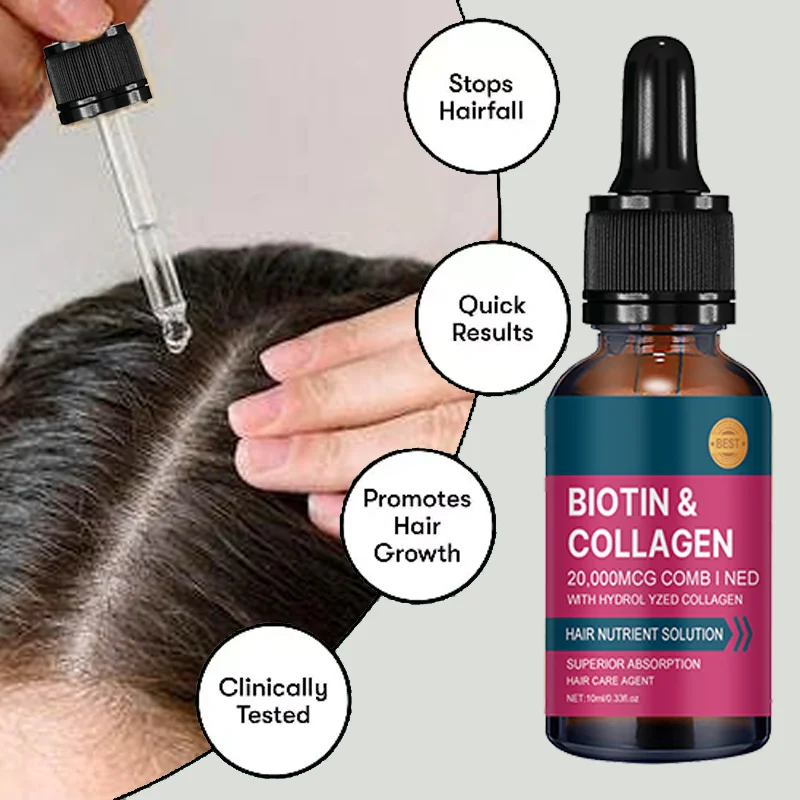 Hair Care Collagen - น้ำมันบำรุงผมไบโอตินคอลลาเจน ช่วยเพิ่มความชุ่มชื้นให้กับผมที่พันกันและหยาบกร้าน เซรั่มบำรุงผมซ่อมแซมผมเสีย