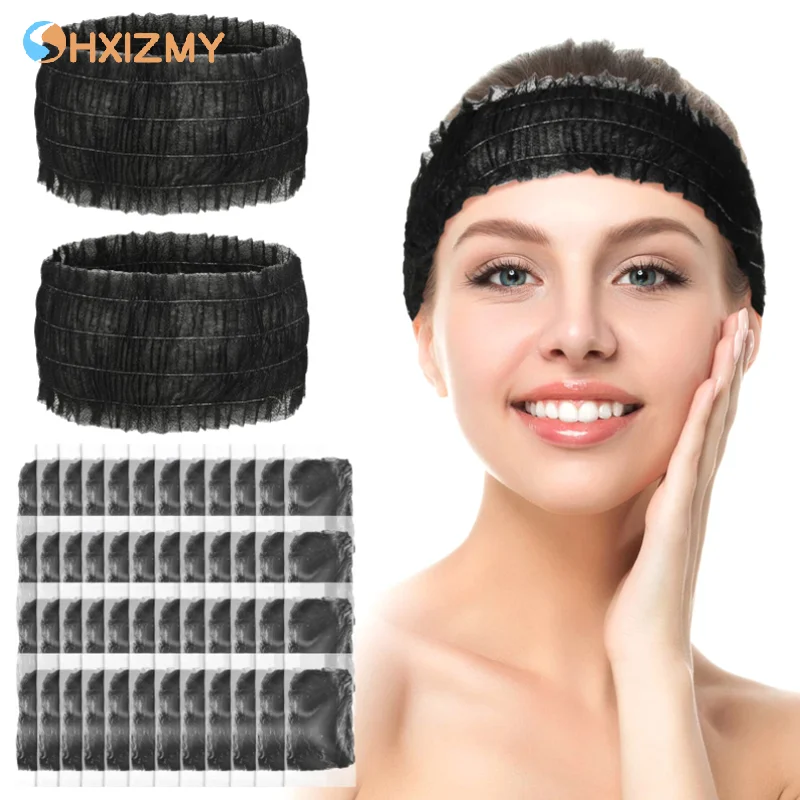 Hair Care Journey - 100 ชิ้นทิ้งHeadbandsไม่ทอสปาSalon Headbandsนุ่มยืดSkin Care Hair Bandน้ําหนักเบา