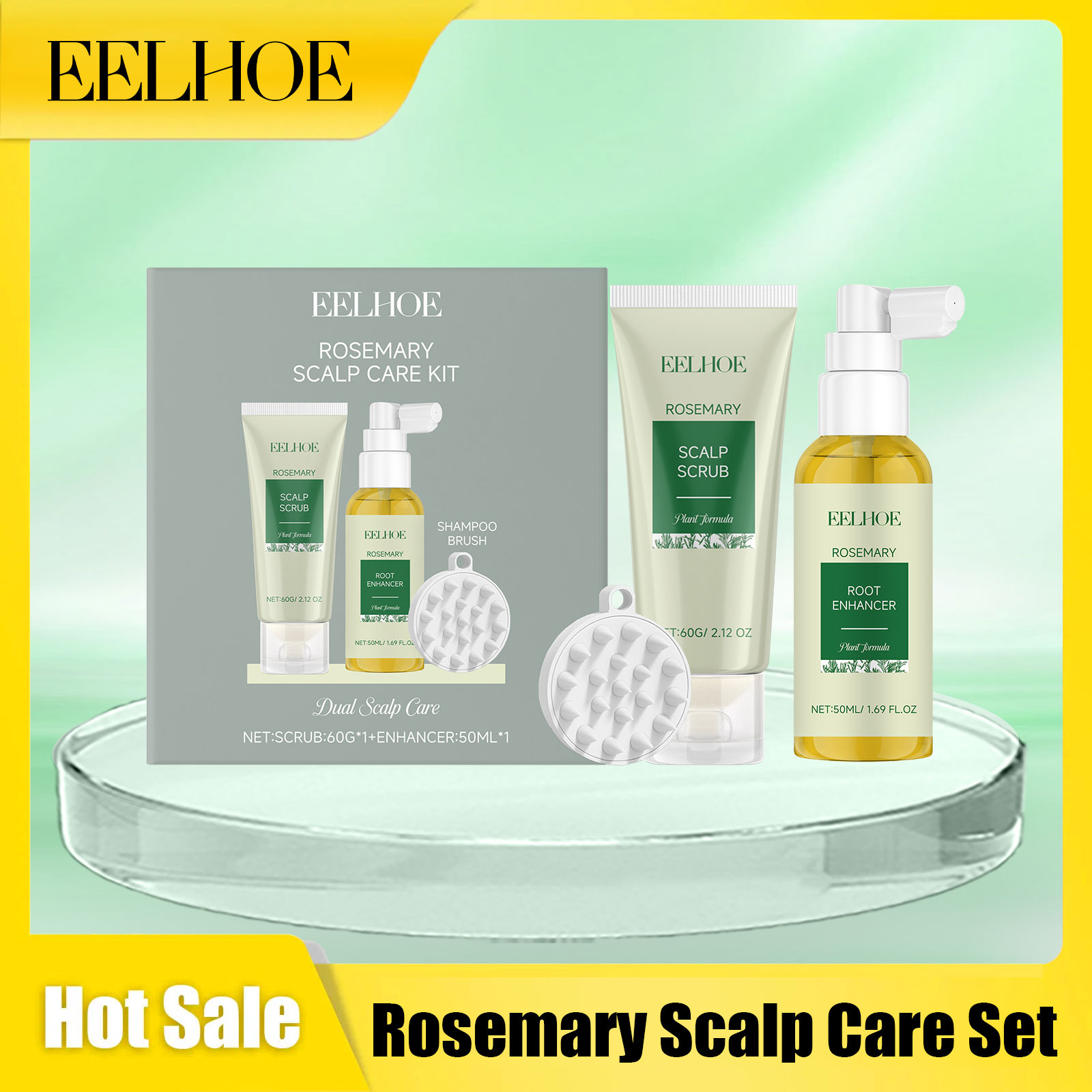 Hair Care Set - ชุดดูแลหนังศีรษะอีลโฮ โรสแมรี่ สเปรย์น้ำมันหอมระเหยทำความสะอาดอย่างล้ำลึก ไม่ระคายเคือง บำรุงรากผมให้แข็งแรง สำหรับผมนุ่มสลวย