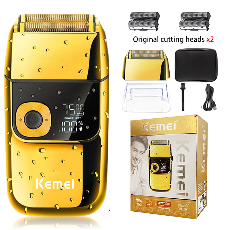 Hair Care Works - Kemei 2 in 1 เครื่องโกนหนวดไฟฟ้ามีดโกนหนวดไฟฟ้าแบบชาร์จไฟได้เครื่องโกนหนวดเคราลอยผม Trimmer