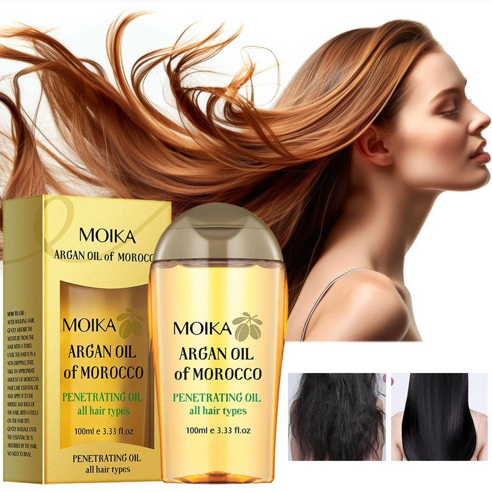 Hair Care Essence Oil - น้ำมันอาร์แกนของโมร็อกโก น้ำมันบำรุงเส้นผม น้ำมันบำรุงหนังศีรษะ สำหรับซ่อมแซมผมแห้งเสีย บำรุงเส้นผมให้แข็งแรง ฟื้นฟูสภาพเส้นผม