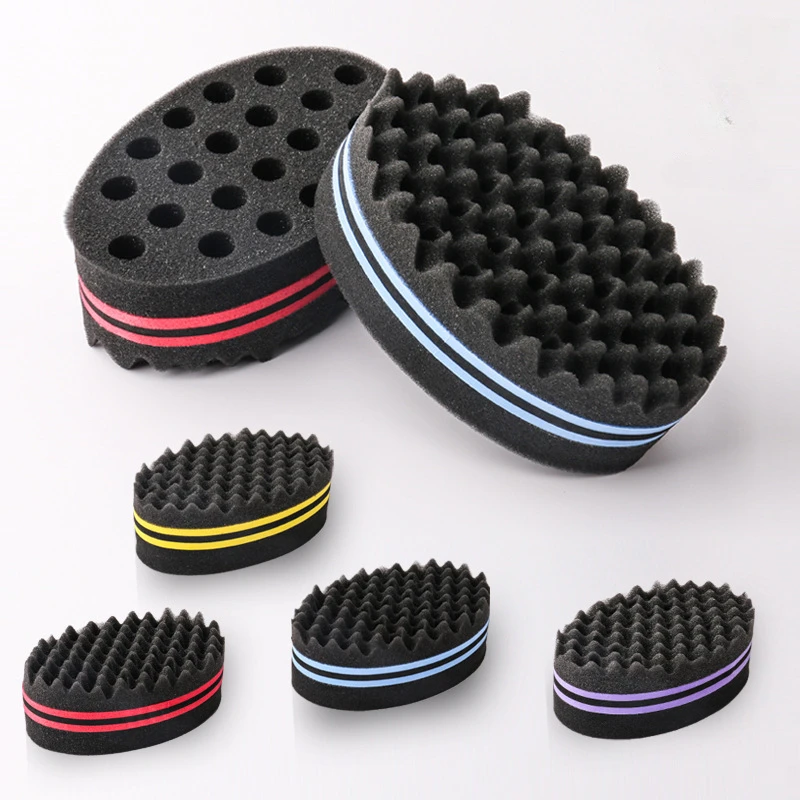 Twist Sponge Coil - แปรงหวีผมทรงวงรีสองด้านแบบมหัศจรรย์ สำหรับผมหยิกธรรมชาติ แอฟโฟร ลอนคลื่น ดредล็อค แปรงฟองน้ำสำหรับถักเปียและจัดแต่งทรงผม