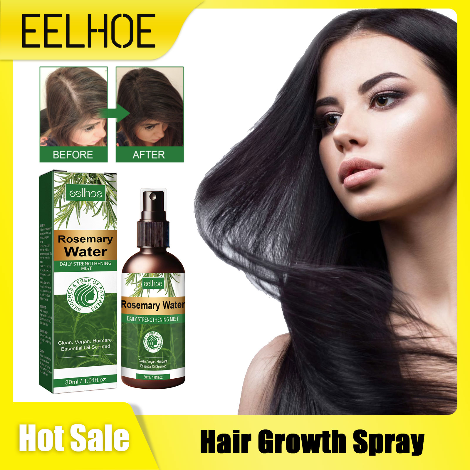 Hair Care Natural - สเปรย์โรสแมรี่สําหรับผมบํารุงหนังศีรษะเสริมสร้างผมร่วง Care แยกปลาย Remover Organic Hair