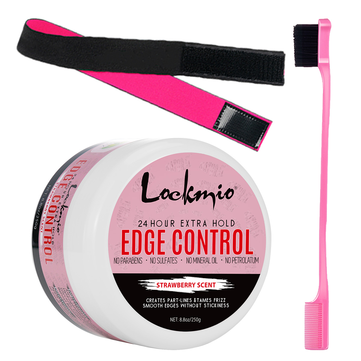 Edge Control Gel - ล็อคไมโอ 250 กรัม แว็กซ์จัดแต่งทรงผม, ครีมโพเมดสำหรับผมเรียบลื่น, เจลจัดแต่งทรงผมอยู่ทรงพิเศษสำหรับผมหน้าม้า,
