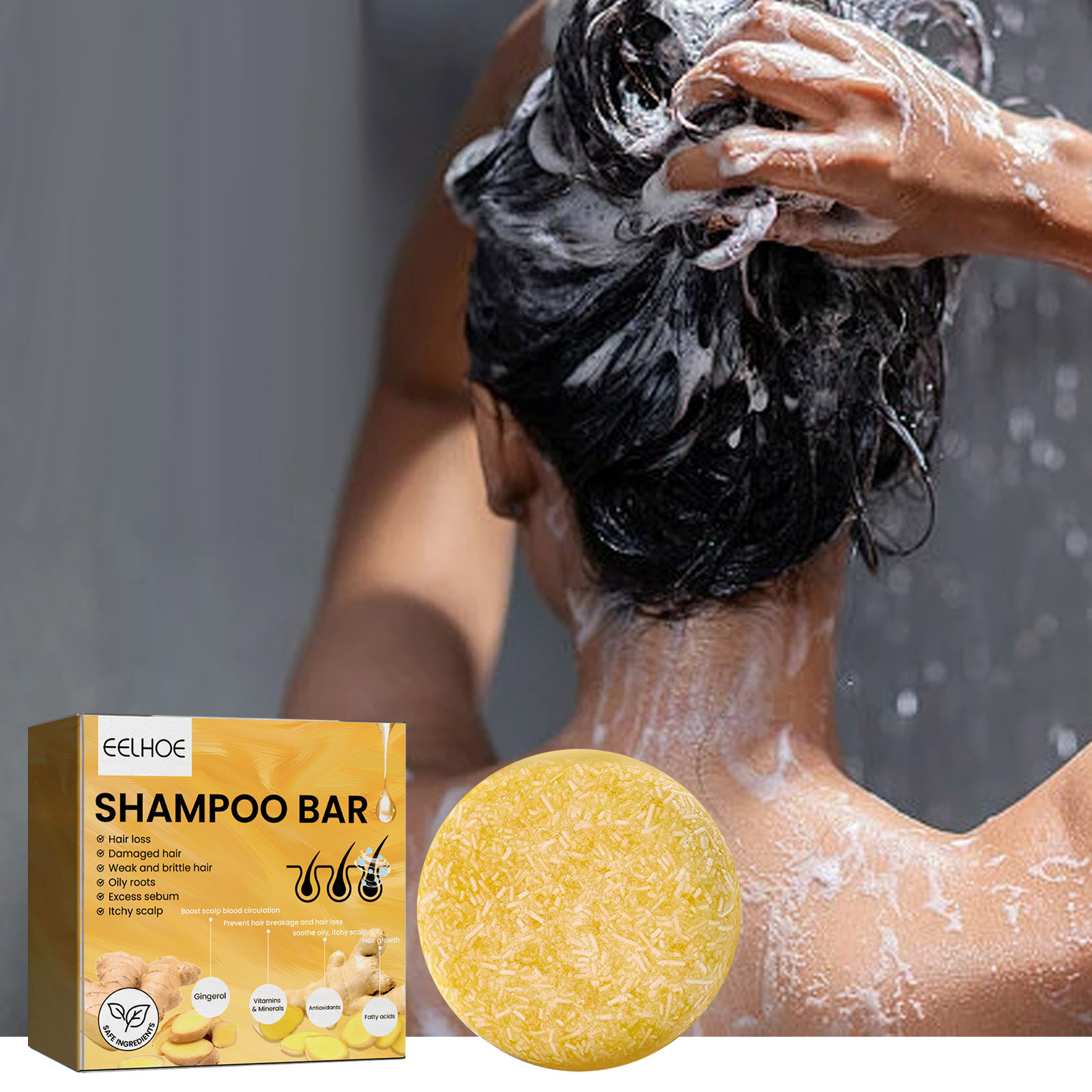 แชมพูขิงธรรมชาติแบบก้อน บำรุงร - Hair Care Natural บทวิจารณ์และราคา