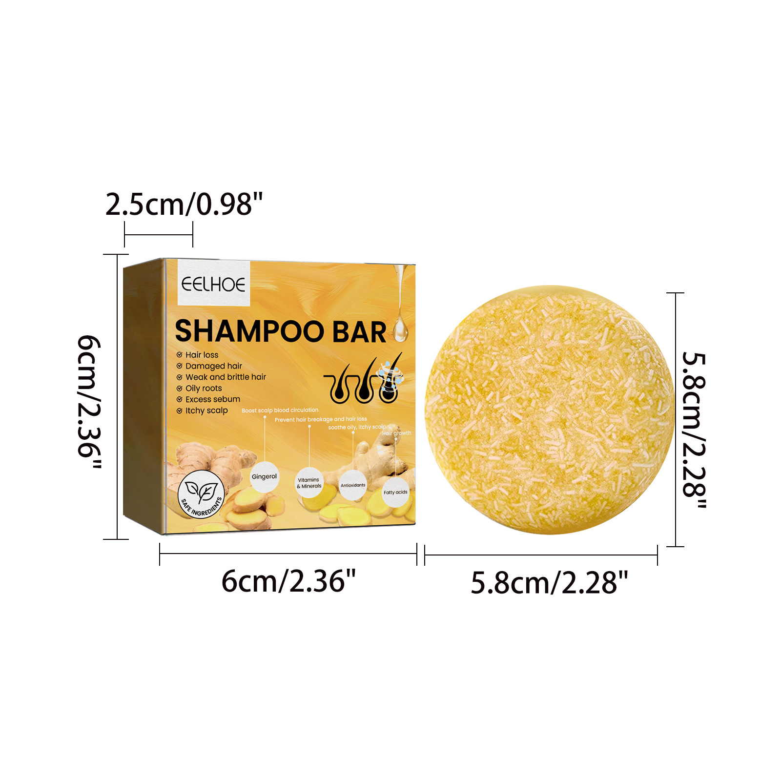 แชมพูขิงธรรมชาติแบบก้อน บำรุงร - Hair Care Natural บทวิจารณ์และราคา